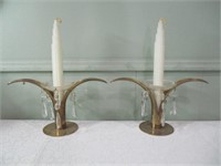 Sweden-Lily Brass Candle Holders