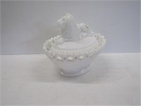 Imperial Glass Lion on Basket