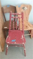 Vintage lot of 3 wooden chairs