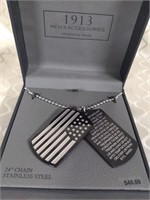 stainless steel 24 inch chain American flag and Th