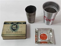 UNIQUE BAR ITEMS, ASHTRAY, TINS ETC