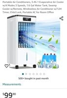 Portable Air Conditioners, 3-IN-1 Evaporative Air
