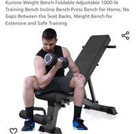 Kurono Weight Bench Foldable Adjustable 1000 lb