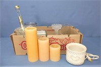 Assortment Of Candles & Candle Holders
