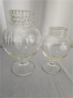 8" AND 6.5" GLASS VASES