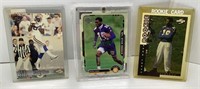 Sports cards - lot of three Randy Moss rookie