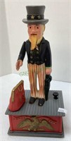 Vintage plastic Uncle Sam Bank stands 9 inches