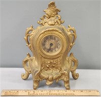 Antique Gilt Metal Desk Clock