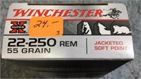 4- 22-250 REM AMMO WINCHESTER  80 RDS