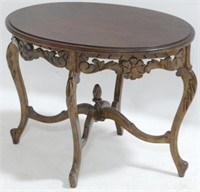 Fancy Carved Oval Coffee Table