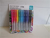 NEW PEN GEAR PACK OF 12 FELT TIP PENS