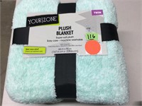 TWIN Plush Seafoam color Blanket 66”x90”