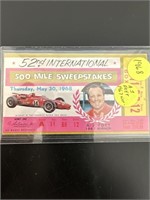 1968 Indianapolis 500 AJ Foyt ticket stub