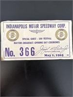 1965 Indy 500 Festival Opening Day Ceremonies tag