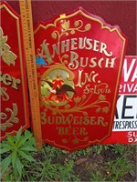 Wood Anheuser-Busch sign