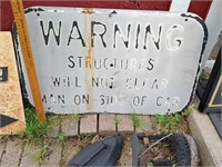 Aluminum warning sign