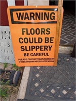 Metal warning sign