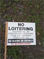 Tin no Loitering sign