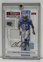 CALVIN JOHNSON ROOKIE SIGNATURE PATCH CARD 107