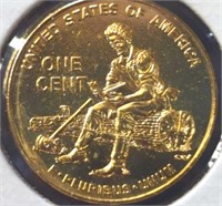 24k gold-plated 2009 Lincoln penny