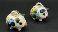 2 Mexican Pottery Piggy Banks