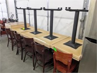 (9) TABLES 30"w X 24"l X 30"t, (4) EXTRA TABLE TOP