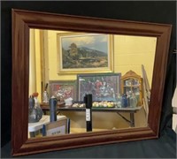 Wood framed wall mirror measures 28 x 22(1320)
