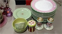12 large dinner plates, four luncheon and other