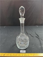 Etched Glass Decanter Bottle