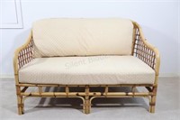 Mid Century Bamboo Rattan Love Seat