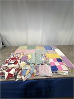 Assortment of cut fabric including strips, Fat