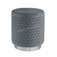 Round Stool Ottoman Silver Grey