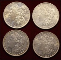 Morgan Silver Dollar Lot: (2) 1896, (2) 1883O