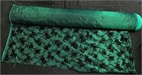 Metallic Green fabric with black floral print