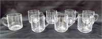 7 Arcoroc France Glass mugs "J" Etched 1 unknown