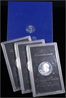 (3)1971-S SILVER IKE $1 & (1) 1986 US PRESTIGE SET