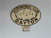 ANTIQUE AAA CLUB BADGE FOR LICENSE PLATE DAYTON OH