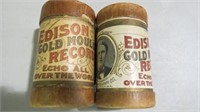 PAIR EDISON GOLD MOULDED RECORDS ORIGINAL BOXES