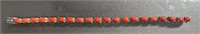 925 Sterling Silver Coral Bracelet