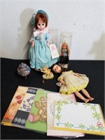 Vintage dolls and greeting cards