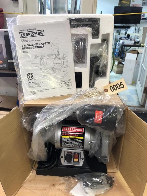 Craftsman 6 inch variable speed bench grinder NEW