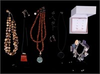Sterling Necklaces, Charm Bracelet, and Earrings