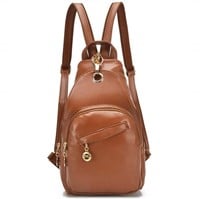Small Leather Convertible Backpack Sling Purse Sho