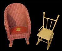 2 Antique Doll Rocking Chairs