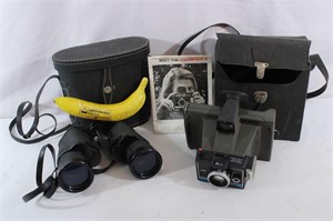 Vtg. Polaroid Colorpack II, Halina Binoculars