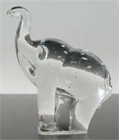 * Vintage Clear Glass Elephant Paperweight
