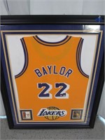Framed SIGNED Lakers Jersey-- Elgin Baylor #22