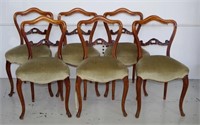 Set of 6 walnut balloon back chairs