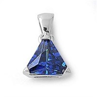 Trillion Cut 3.40ct Blue Sapphire Pendant