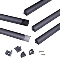 Muzata 5Pack 3.3FT/1M Black LED Channel